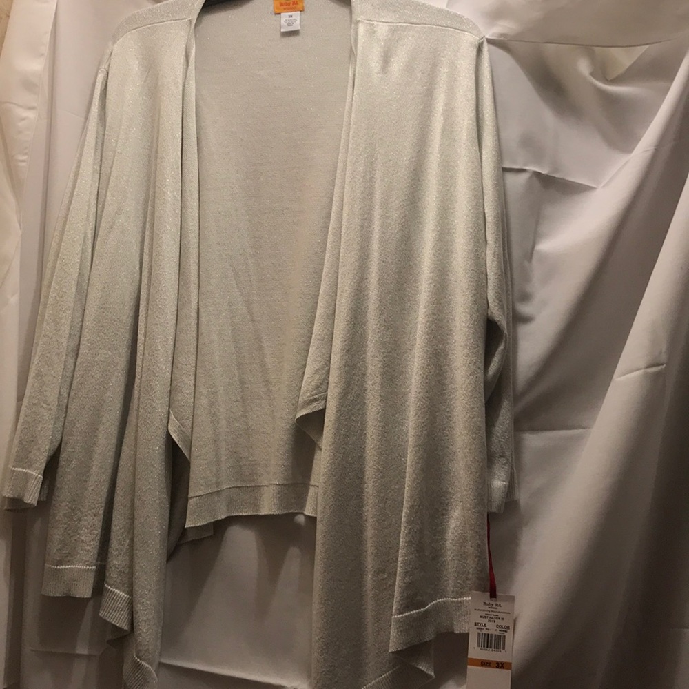 NWT sz 3x RUBY RD silvery cardigan. FINAL SALE